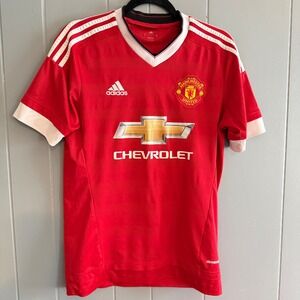 Adidas Manchester United 2015-16 Home Jersey S AC1414 *SEE FLAW Soccer Red EPL